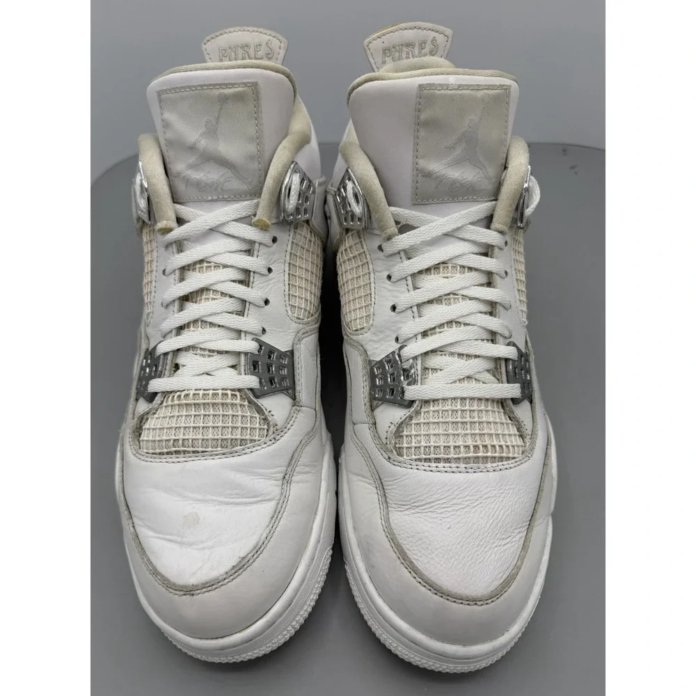 Nike Air Jordan 4 Retro Pure Money White 2017 Sneakers 308497-100 Mens Size 12